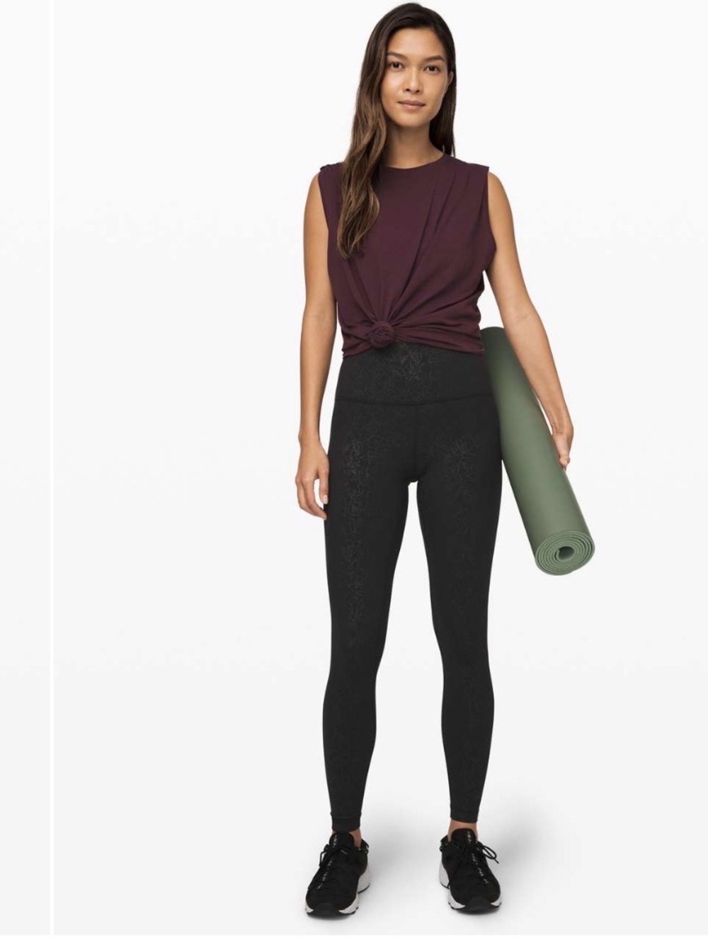 Lululemon Align Pant size 6 with a 28" inseam Folk Floral Emboss Black Black - Picture 3 of 7